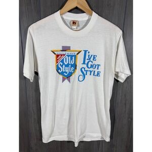 Logo 7 Vintage Old Style Beer I've Got Style Graphic T-Shirt White L